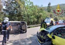 Fezzano, frontale sulla strada napoleonica, traffico bloccato incidente Fezzano 23 giugno 2023