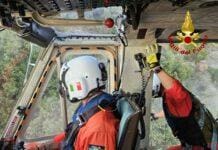 Monte di Portofino, escursionista ferito soccorso con elicottero elicottero vigili del fuoco