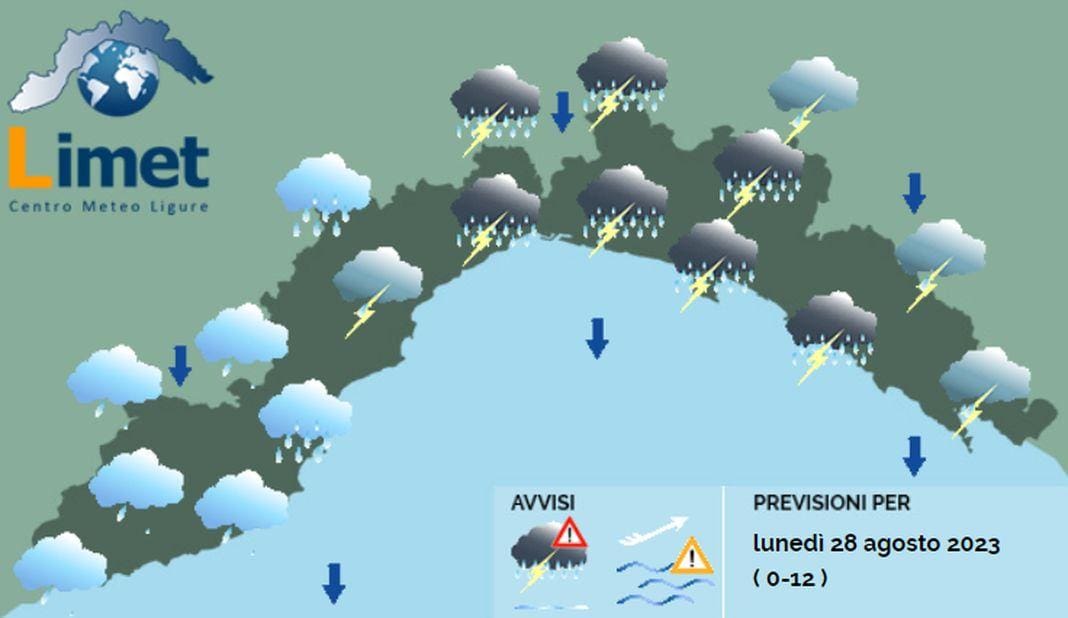meteo Liguria 28 agosto 2023