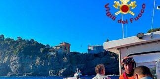 Portofino, canoista disperso, ricerche via mare, via terra e dal cielo Vigili del Fuoco sommozzatori sub Portofino