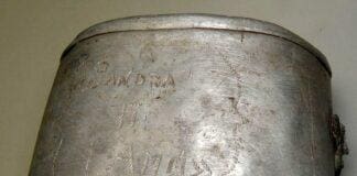 Gavetta militare ritrovata alle Batterie sopra Punta Chiappa, ricerche sul proprietario gavetta Erino batterie Punta Chiappa