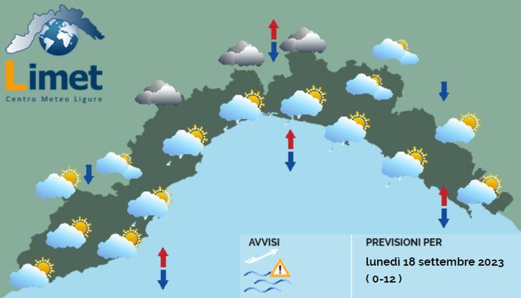 meteo Liguria 18 settembre 2023