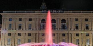Genova, fontana di De Ferrari in rosa per la Giornata delle Bambine e delle Ragazze Fontana De Ferrari Genova rosa