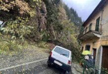 Rezzoaglio, strada bloccata da una frana Rezzoaglio frana 30 ottobre 2023