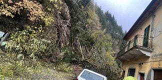 Rezzoaglio, strada bloccata da una frana Rezzoaglio frana 30 ottobre 2023