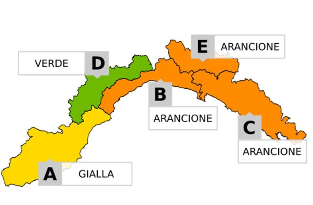 allerta arancione maltempo Liguria