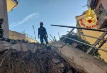 Frana di Castelletto, vigili del fuoco ancora al lavoro Frana Castelletto, via Cabrini Genova