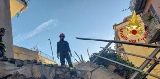 Frana di Castelletto, vigili del fuoco ancora al lavoro Frana Castelletto, via Cabrini Genova