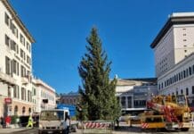 Natale a Genova, arrivato l’albero in piazza De Ferrari Albero Natale piazza De Ferrari Genova 2023
