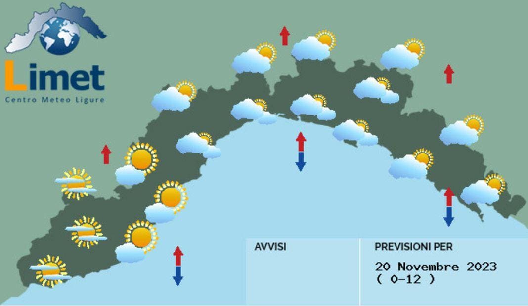 Meteo Liguria 20 novembre 2023