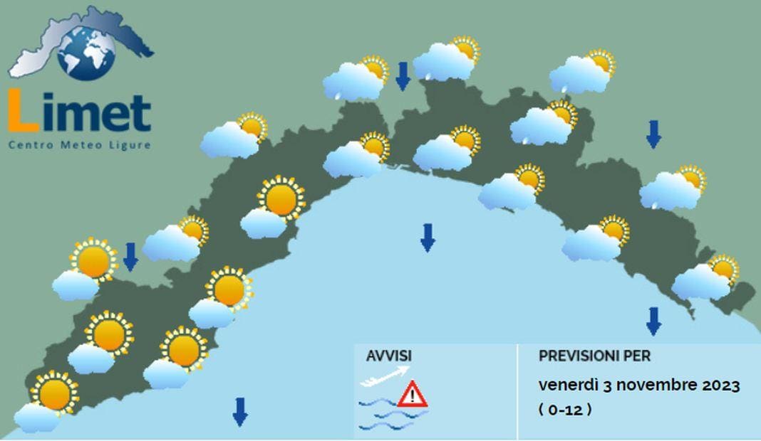 meteo Liguria 3 novembre 2023