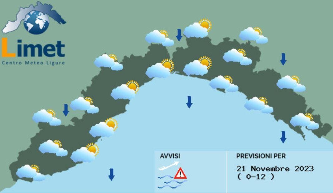 meteo Liguria 21 novembre 2023