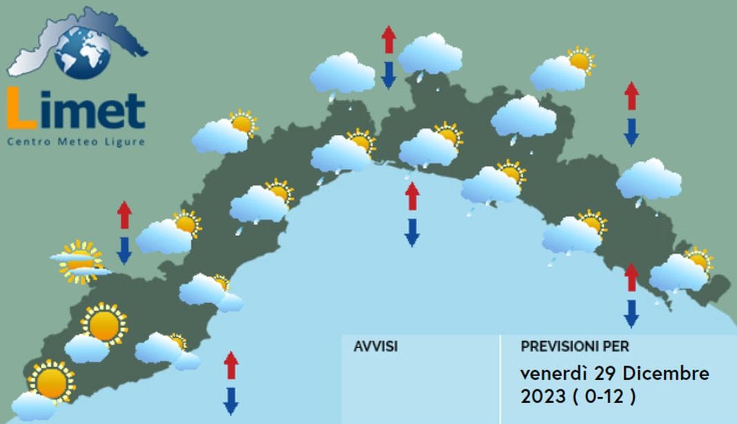 meteo Liguria 29 dicembre 2023