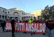 Genova, corteo in centro verso Palazzo di Giustizia, lavoratori: siamo tutti Ansaldo Ansaldo Energia corteo