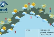 Meteo Liguria, ancora tempo stabile con passaggi nuvolosi e caldo anomalo Meteo Liguria 25 gennaio 2024