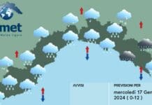 Meteo Liguria, cielo coperto e possibili piovaschi anche intensi, allerta Gialla a Levante Meteo Liguria 17 gennaio 2024