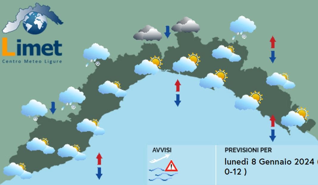 meteo Liguria 8 gennaio 2024