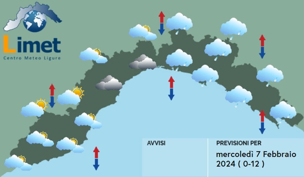 meteo Liguria 7 febbraio 2024