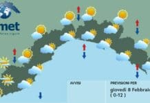 Meteo Liguria, ancora nuvole e da domani atteso peggioramento meteo Liguria 8 febbraio 2024
