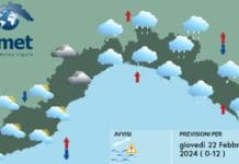 Meteo Liguria, aumentano ancora le nuvole e arriva la pioggia Meteo Liguria 22 febbraio 2024