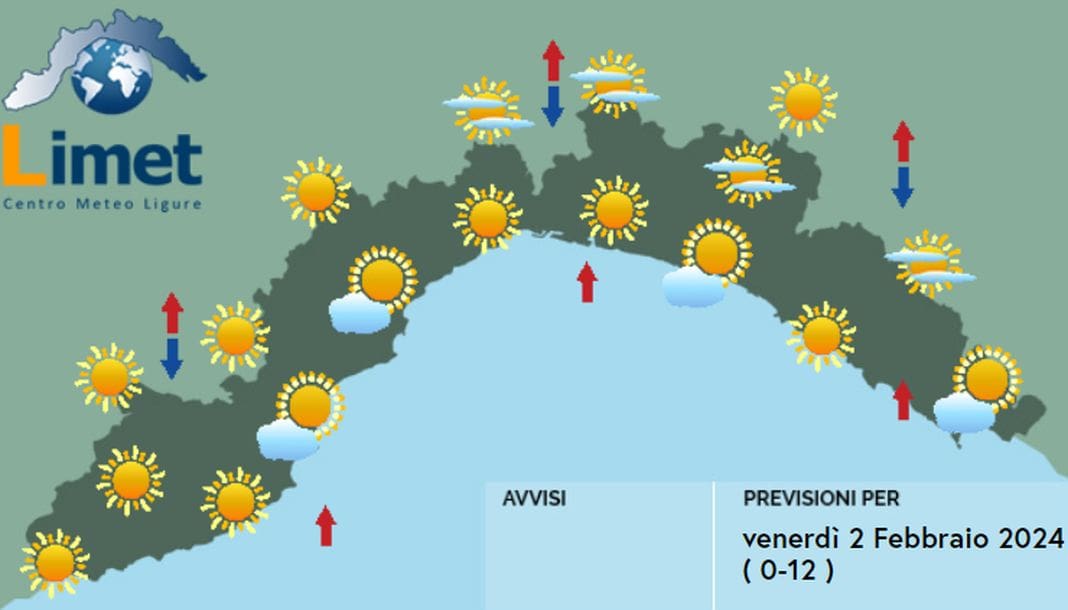 Meteo Liguria 2 febbraio 2024