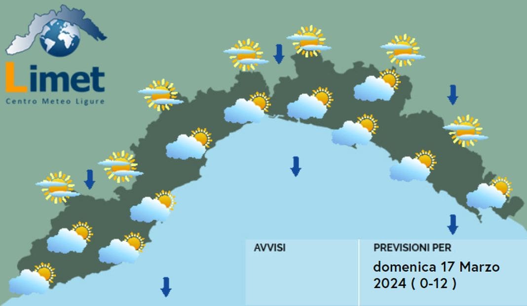 meteo Liguria 17 marzo 2024