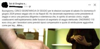 Genova, AAA, cercasi segretario di seggio per elezioni europee annuncio segretario seggio Oregina