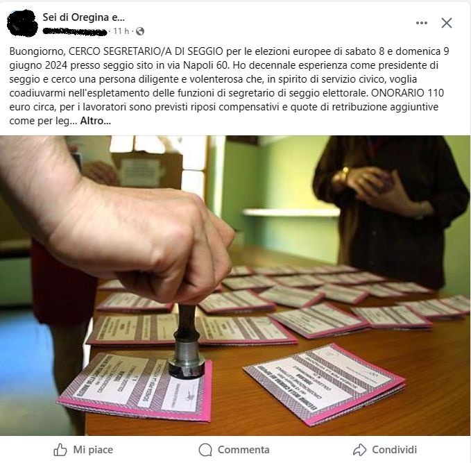 annuncio segretario seggio Oregina