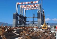 Nuova Diga Foranea, il primo cassone in costruzione a Vado Ligure Nuova Diga di Genova primo cassone vado Ligure
