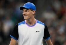 Jannik Sinner al tennis club di Ospedaletti per le riprese di uno spot