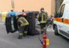 Genova auto ribaltata corso Montegrappa