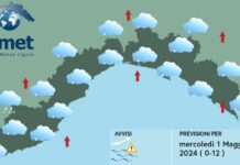 Meteo Liguria, Primo Maggio con nuvole e piovaschi Meteo Liguria 1 maggio 2024