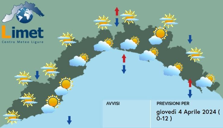 meteo Liguria 4 aprile 2024