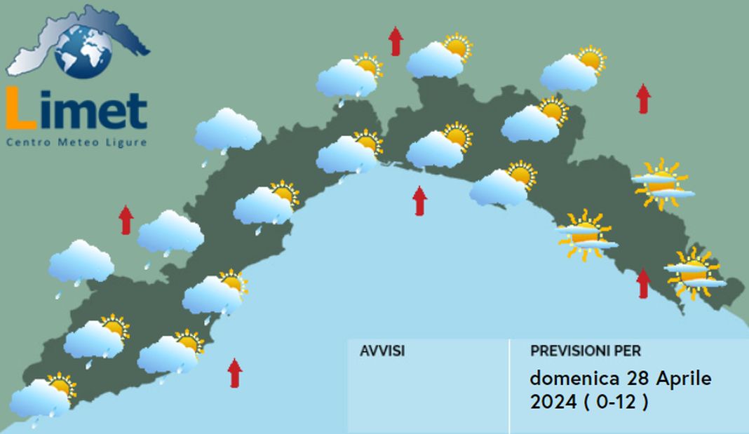 meteo Liguria 28 aprile 2024
