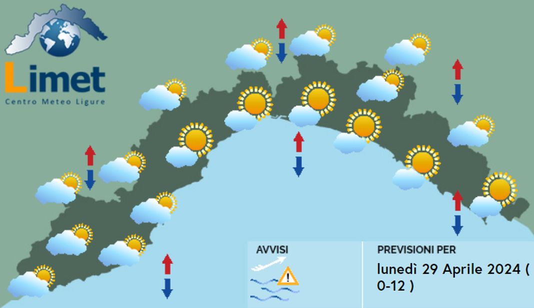 meteo Liguria 29 aprile 2024