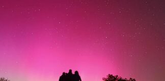 Luci rosse e viola nel cielo di Liguria, è la SAR, arco aurorale rosso stabile Aurora Genova astrolollo2