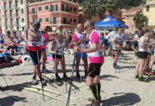 Sci di fondo sulla spiaggia a Laigueglia Laigueglia sci di fondo in spiaggia