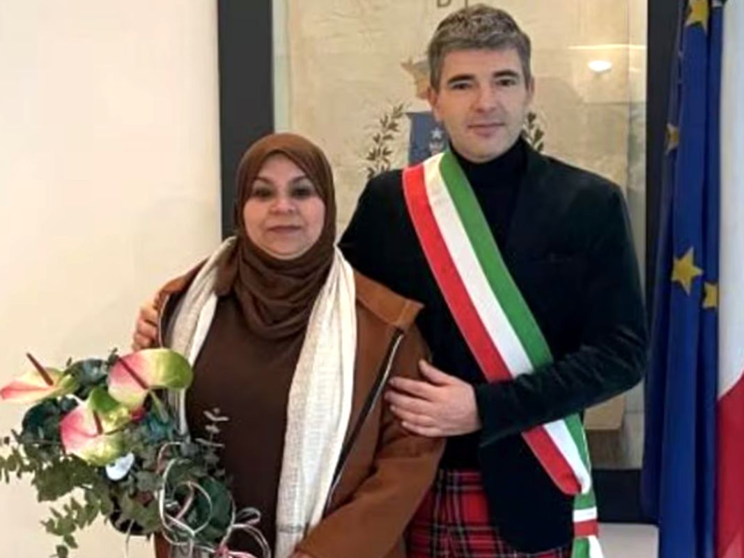 Saida Hammouda con sindaco Figoli Loris