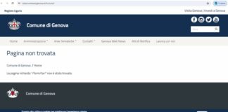 Genova, Tari via email, il Comune invita a compilare il form, ma la pagina non funziona Tari pagina non trovata sito Comune di Genova