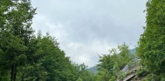 Grosso masso sulla carreggiata al Passo della Scoglina, chiusa la Sp23