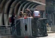 Genova, pulmino ribaltato in corso Europa, soccorsi 5 minorenni incidente corso Europa pullmino ribaltato 12 maggio 2024