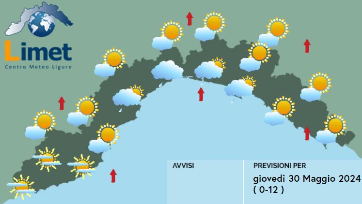 meteo Liguria 30 maggio 2024