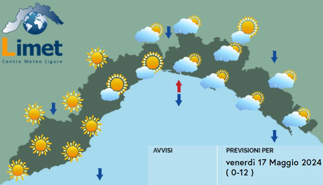 meteo Liguria 17 maggio 2024