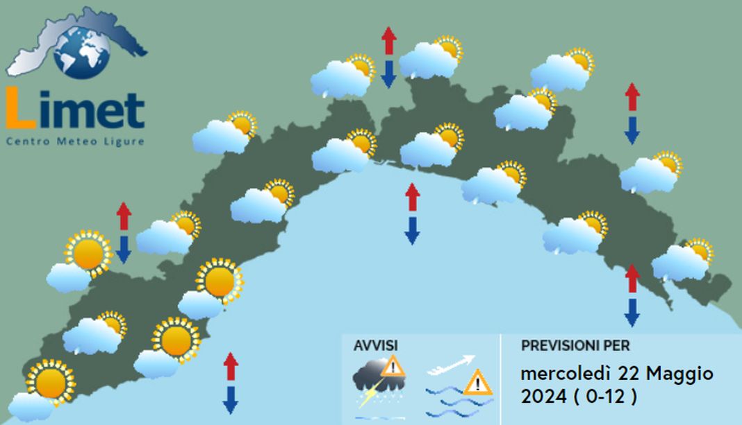 meteo Liguria 22 maggio 2024