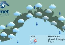 Meteo Liguria, ancora instabilità con nuvole e piogge Meteo Liguria 2 maggio 2024
