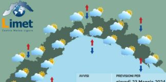 Meteo Liguria, ancora instabilità e piovaschi, migliora nel week end Meteo Liguria 23 maggio 2024