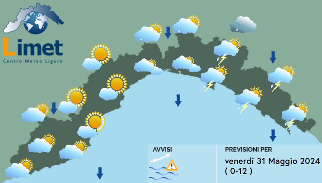 meteo Liguria 31 maggio 2024