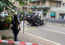 Genova, auto ribaltata a Pra’, traffico bloccato Pra' incidente auto ribaltata 9 giugno 2024