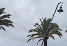 Varigotti, posteggia l’auto e abbatte un lampione Varigotti auto contro lampione