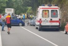 Moconesi, incidente frontale sulla strada statale 225: due persone all’ospedale